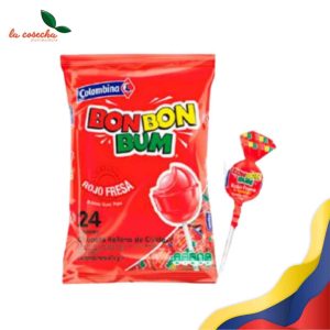 Bon Bon Bum Fresa Bolsa chupeta colombiana Bon Bon Bum Colombina - La Cosecha